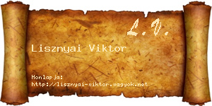 Lisznyai Viktor névjegykártya